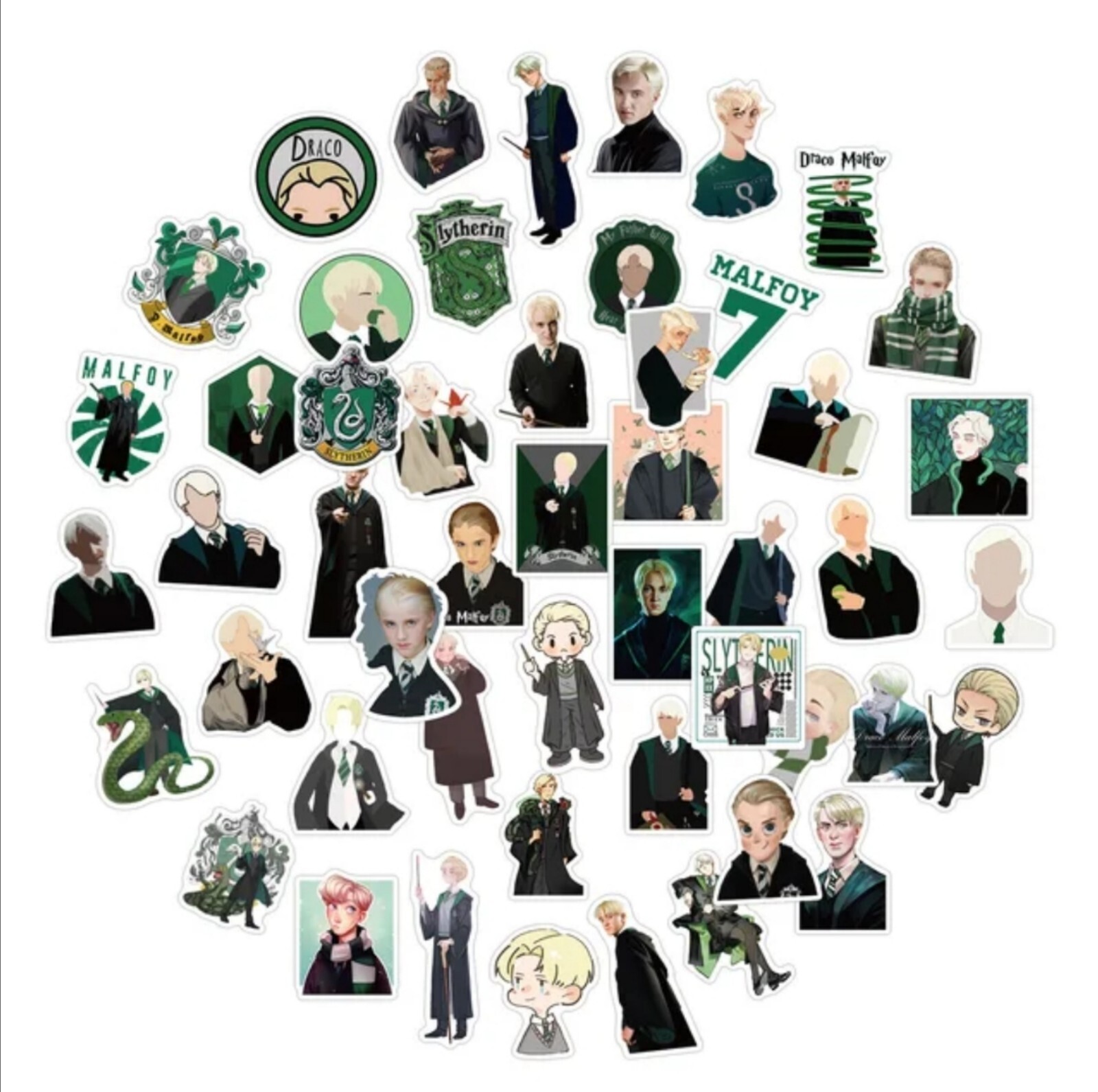 10 PCS Harry Potter Series Draco Malfoy Character Stickers BRAND NEW