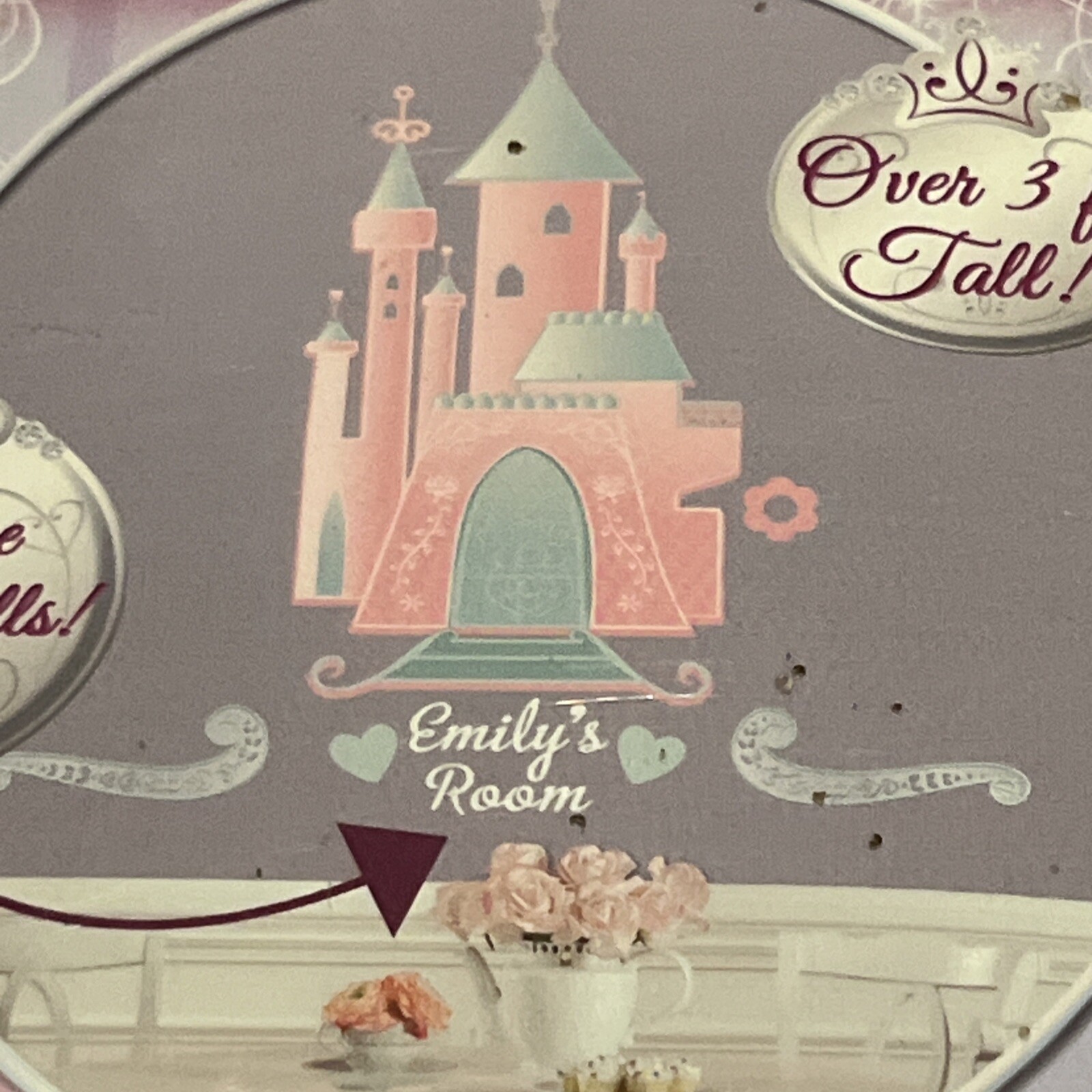 Disney Princess Wall Decal Castle Personalize Peel and Stick 40” ! NEW