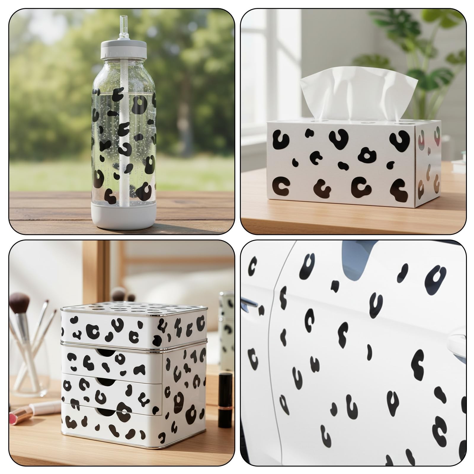 360 PCS Black Leopard Print Stickers, Cheetah Print Stickers Removable Vinyl …