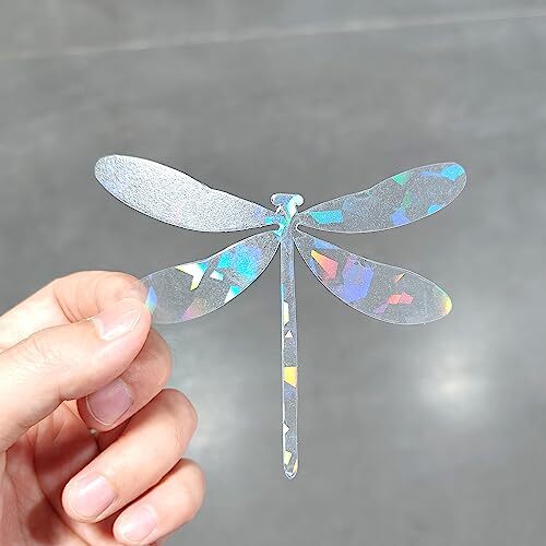 Holographic Window Decals for Bird Strikes – Glass Dragonfly, 24 Pieces