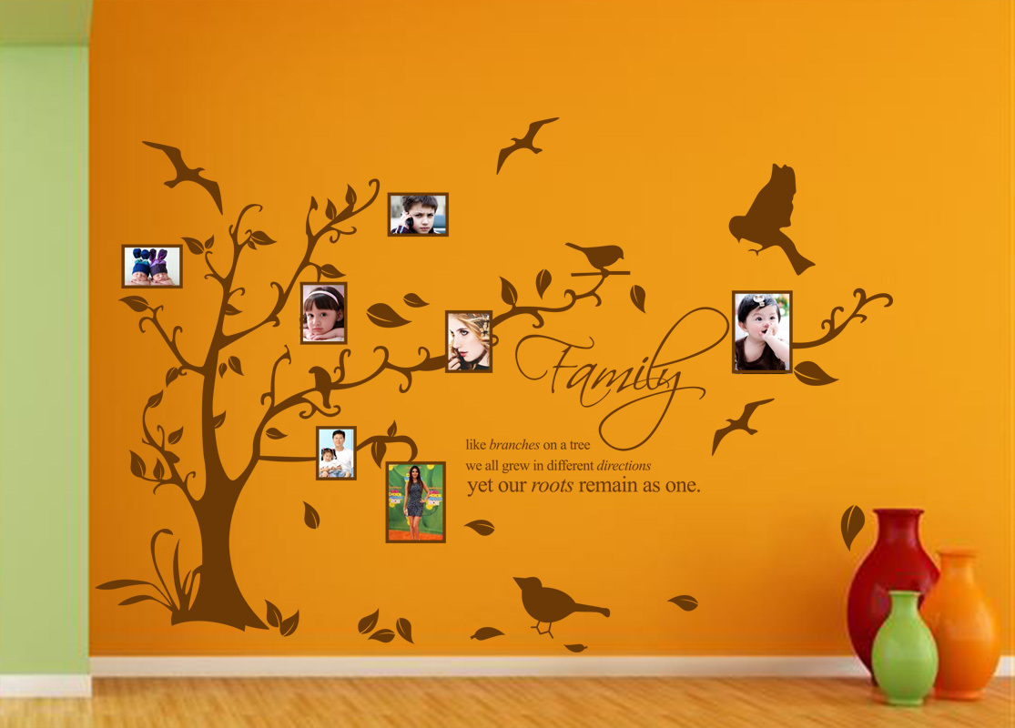Our Family Tree Like Branches Photo Frame Wall Sticker Decal Vinly UK RUI153