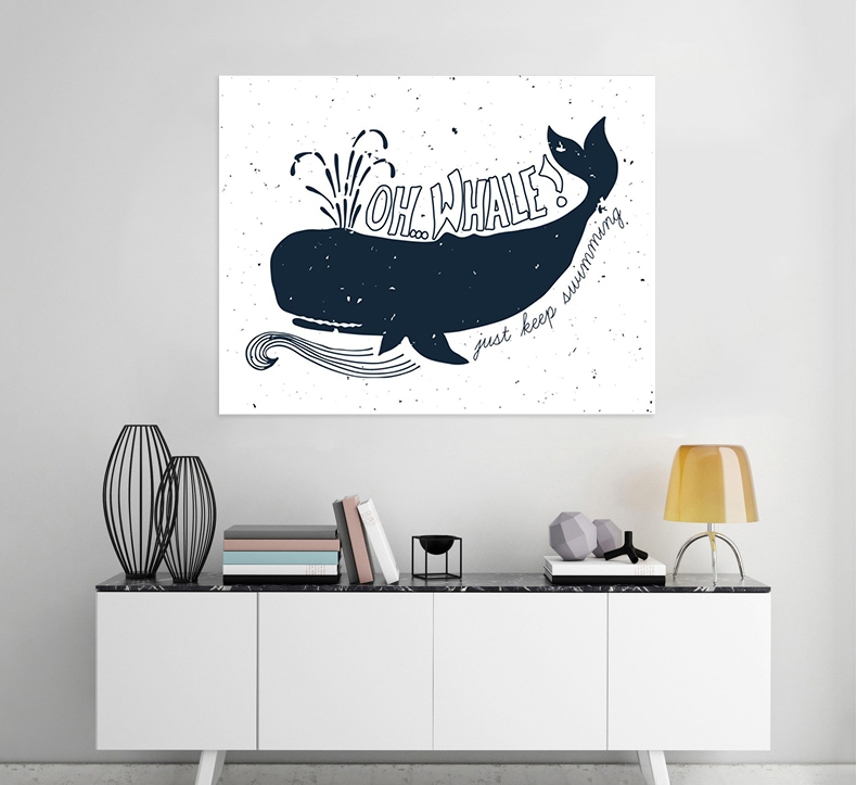 3D Whale 64 Wall Stickers Vinyl Murals Wall Print Decal Art AJ STORE AU Lemon
