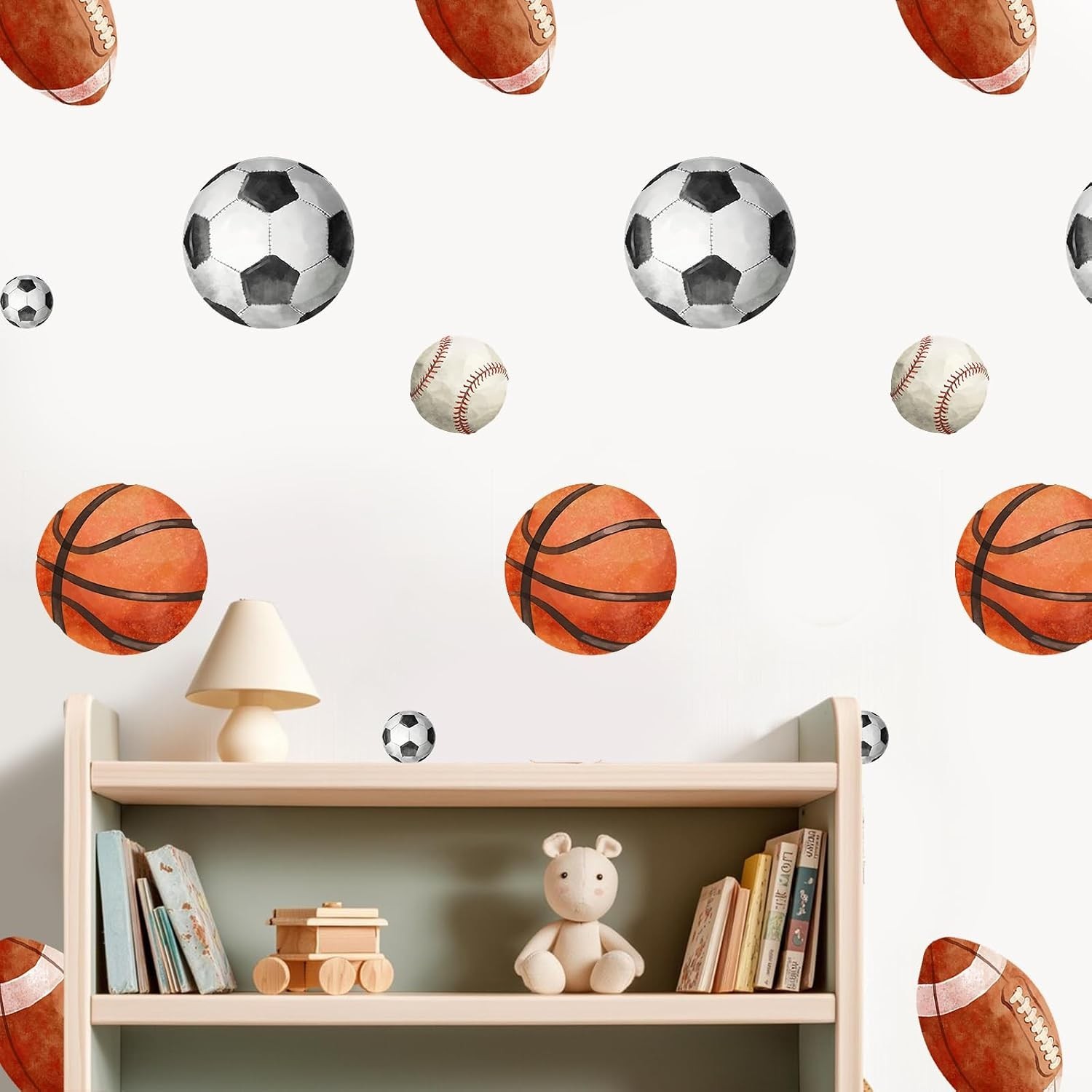 Sport Balls Wall Decals, Sports Wall Stickers, Boy Kids Athletic Decor, Socce…