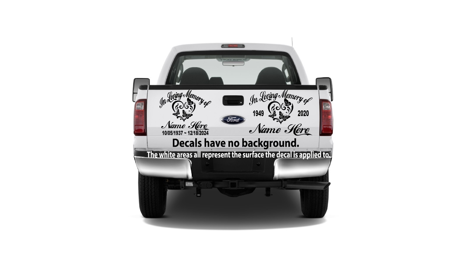 In Loving Memory Decal Heart Flower Butterfly Floral Car Window Vinyl Sticker 08