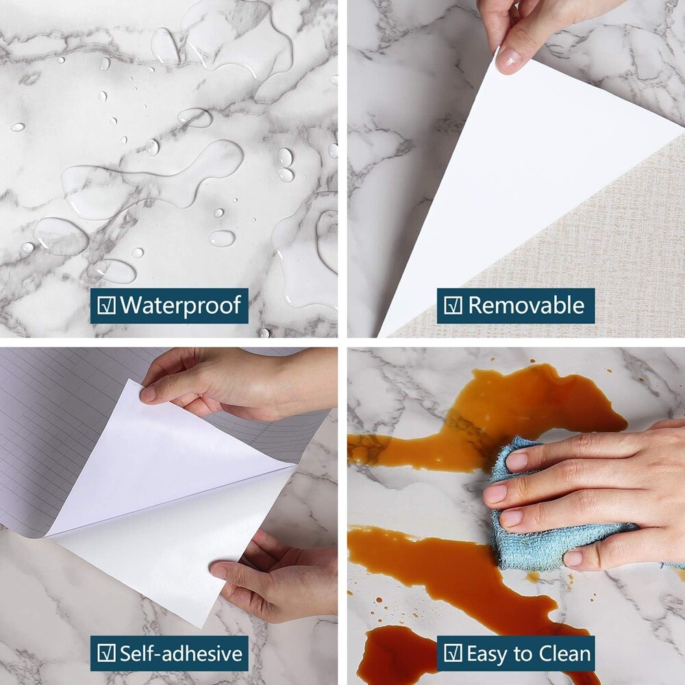 Marble Contact Vinyl Paper Self Adhesive Peel Stick Wallpaper Kitchen Countertop