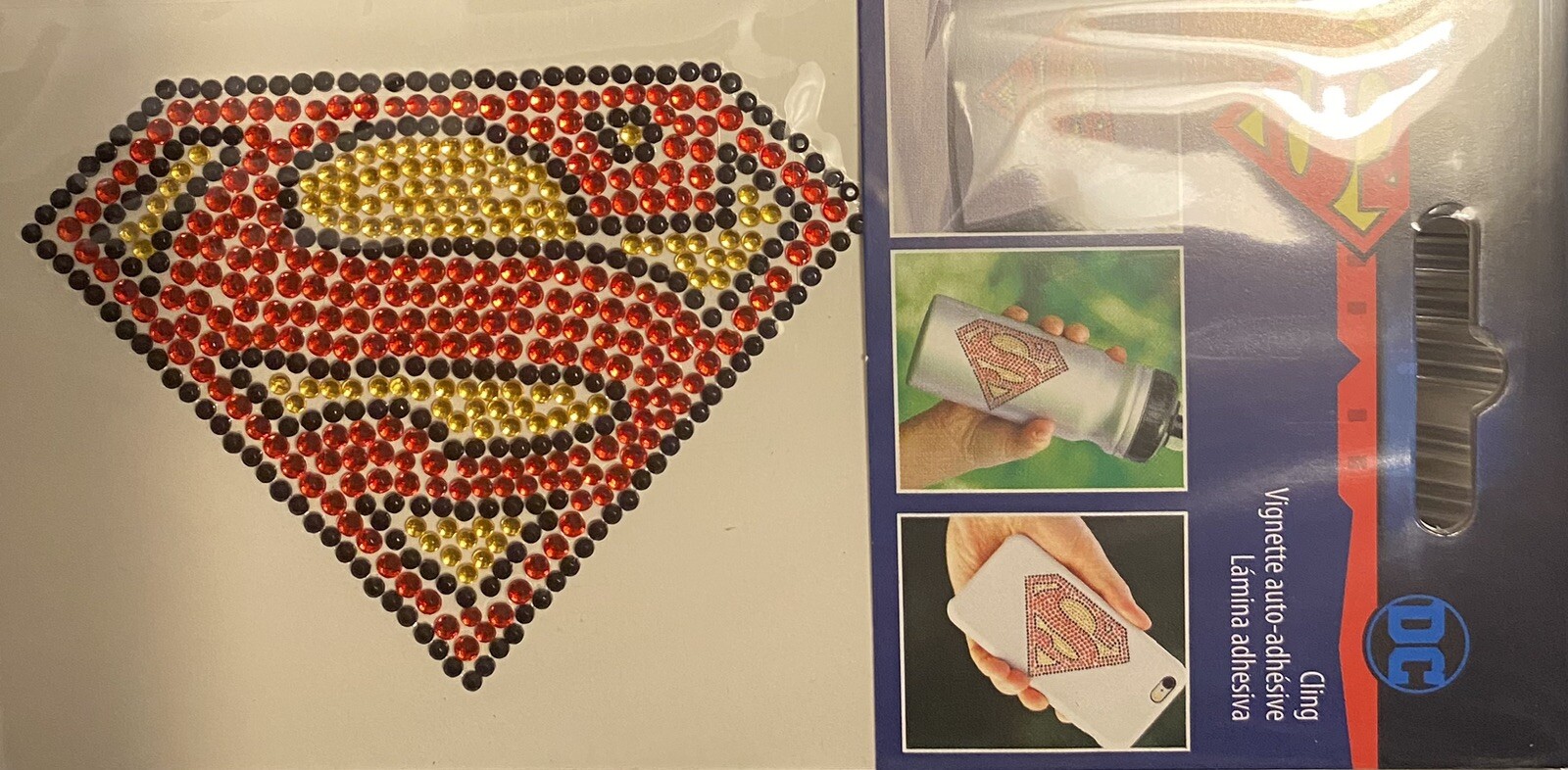 Brand New Superman Adhesive Cling Great For Glass Metal Plastic Products