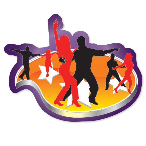 LOVE DANCING Rumba Samba bumper sticker 5" x 4"
