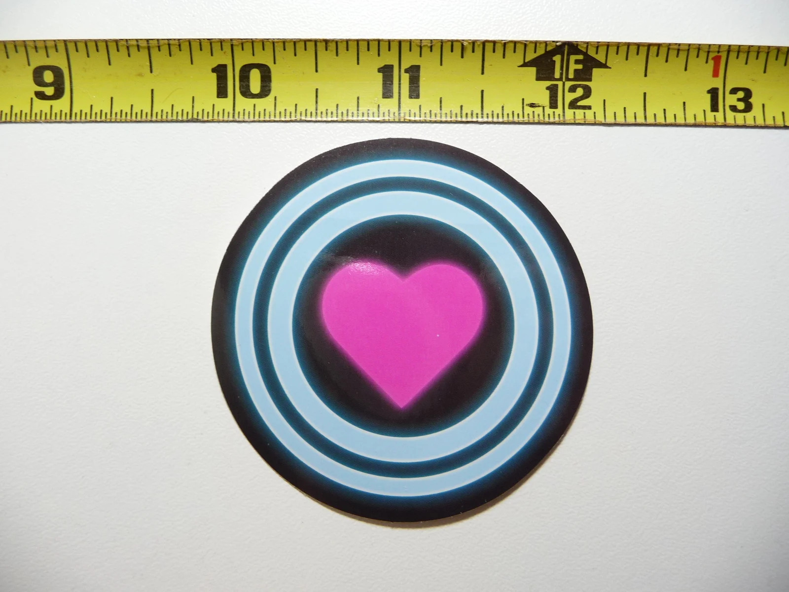 NEON SMALL STICKER DECAL HEART TARGET LOVE LAPTOP FUNNY DECORATION