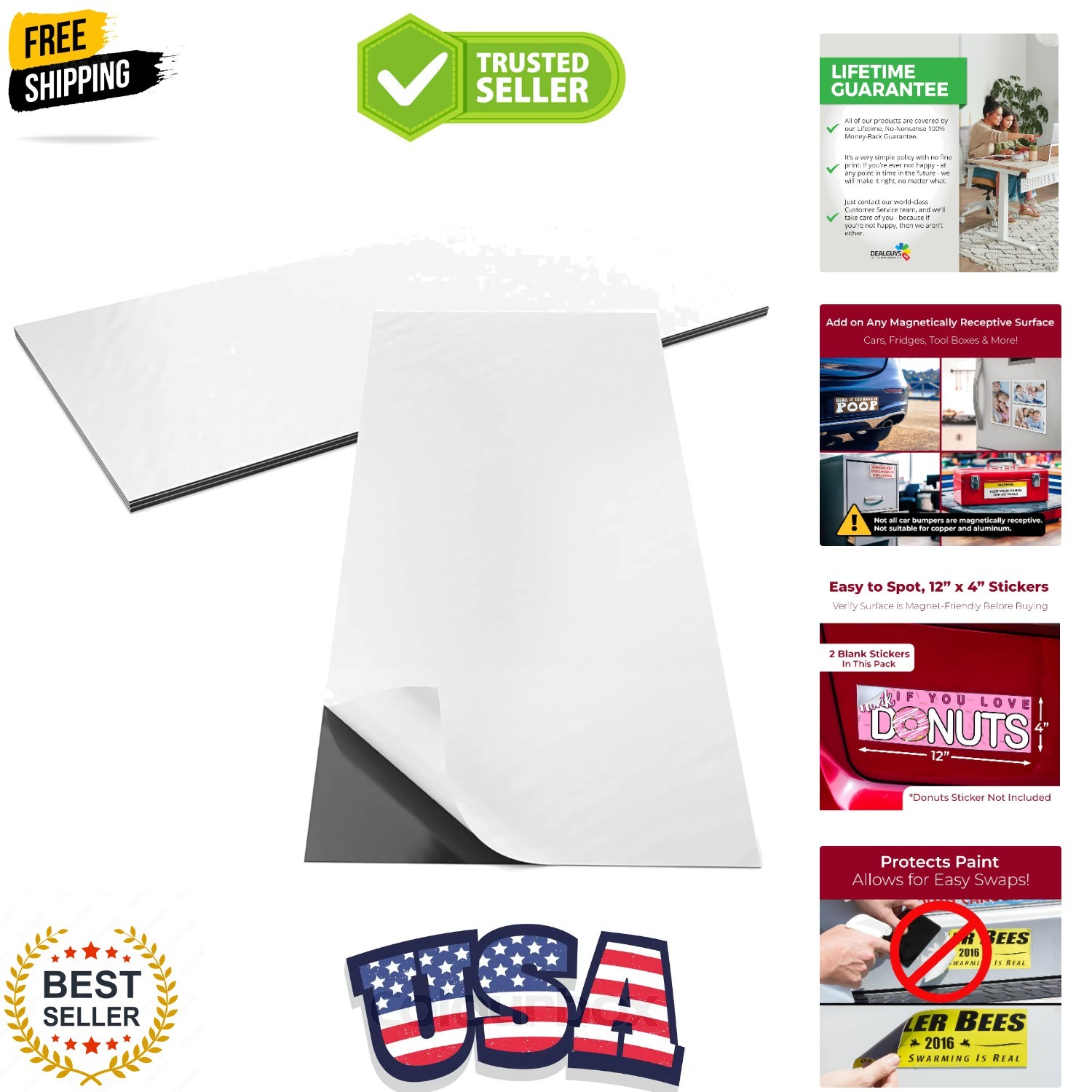 Cut to Size, Durable 4x12in Sticker Magnetizer 2 Pk: Turn Any Decal Into a St…