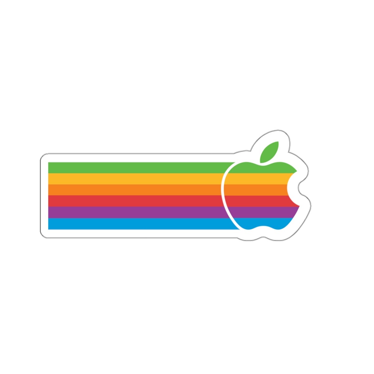 Apple 2 II Mac Macintosh Rainbow V2 Logo Kiss-Cut Stickers