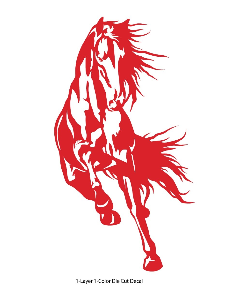 Horse Stallion Galloping #5, 4-21" Outdoor Die Cut Vinyl Decal Sticker