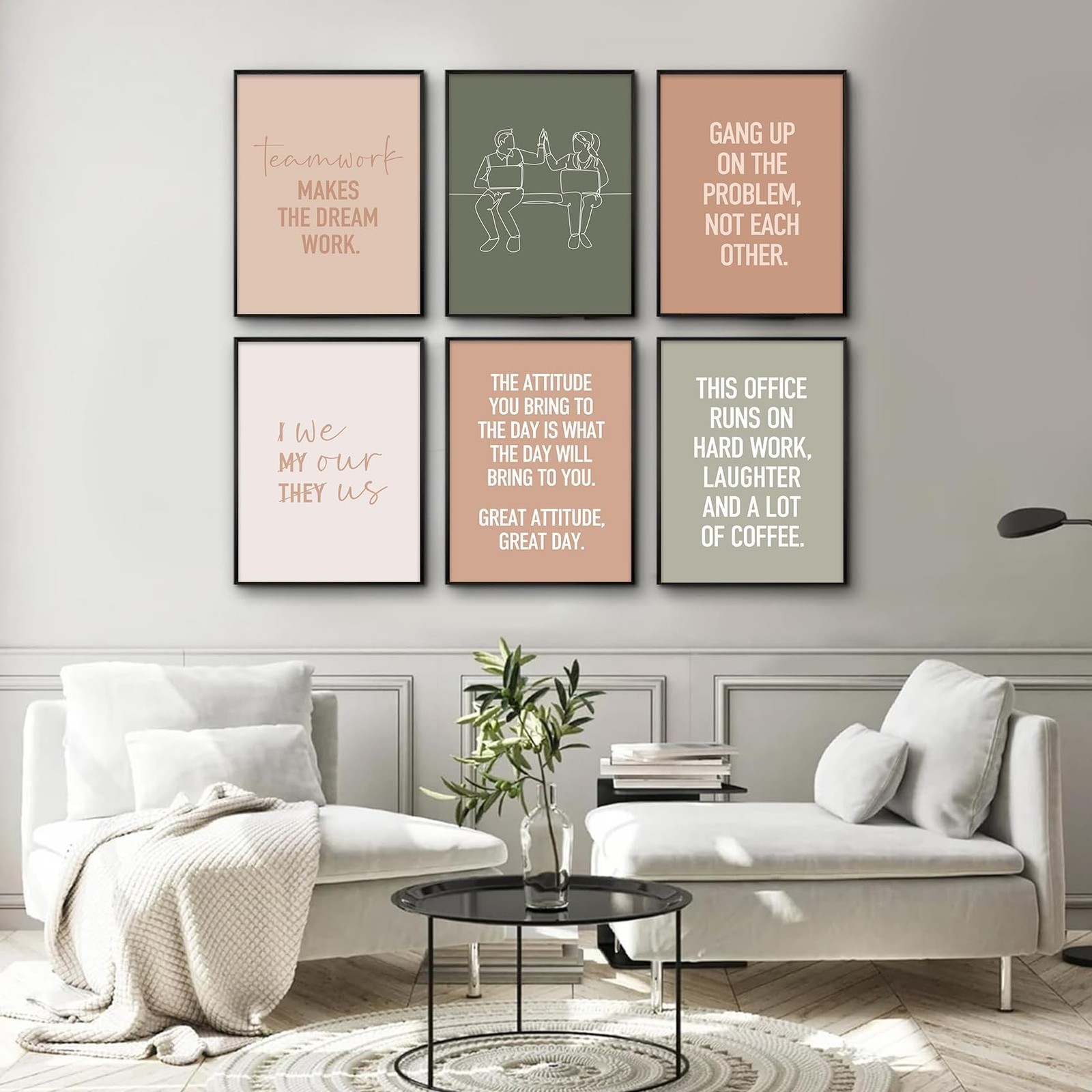 6Pcs Inspirational Office Wall Art Teamwork Motivational Wall Decor Positive …