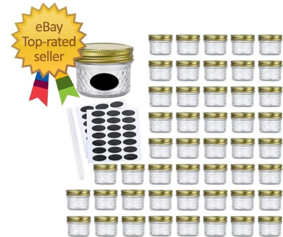 4Oz Glass Jars with Regular Lids,Mini Wide Mouth Mason Jars,Clear Small Canning