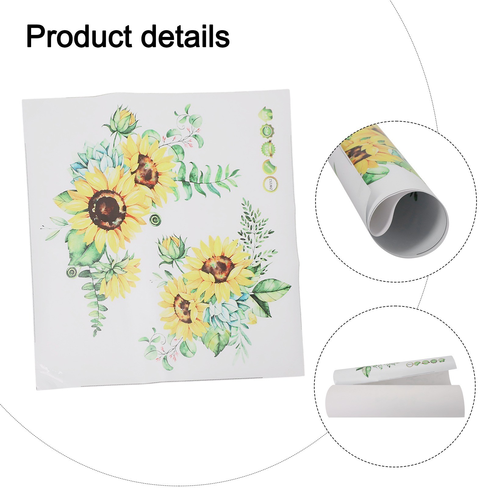 Waterproof Sunflower PVC Removable Wall Stickers Art Decals Mural Decor