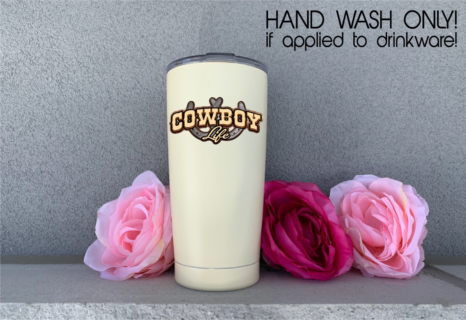 Cowboy Life Decal Sticker Print & Die Cut Horseshoe Horse Ranch Country Western
