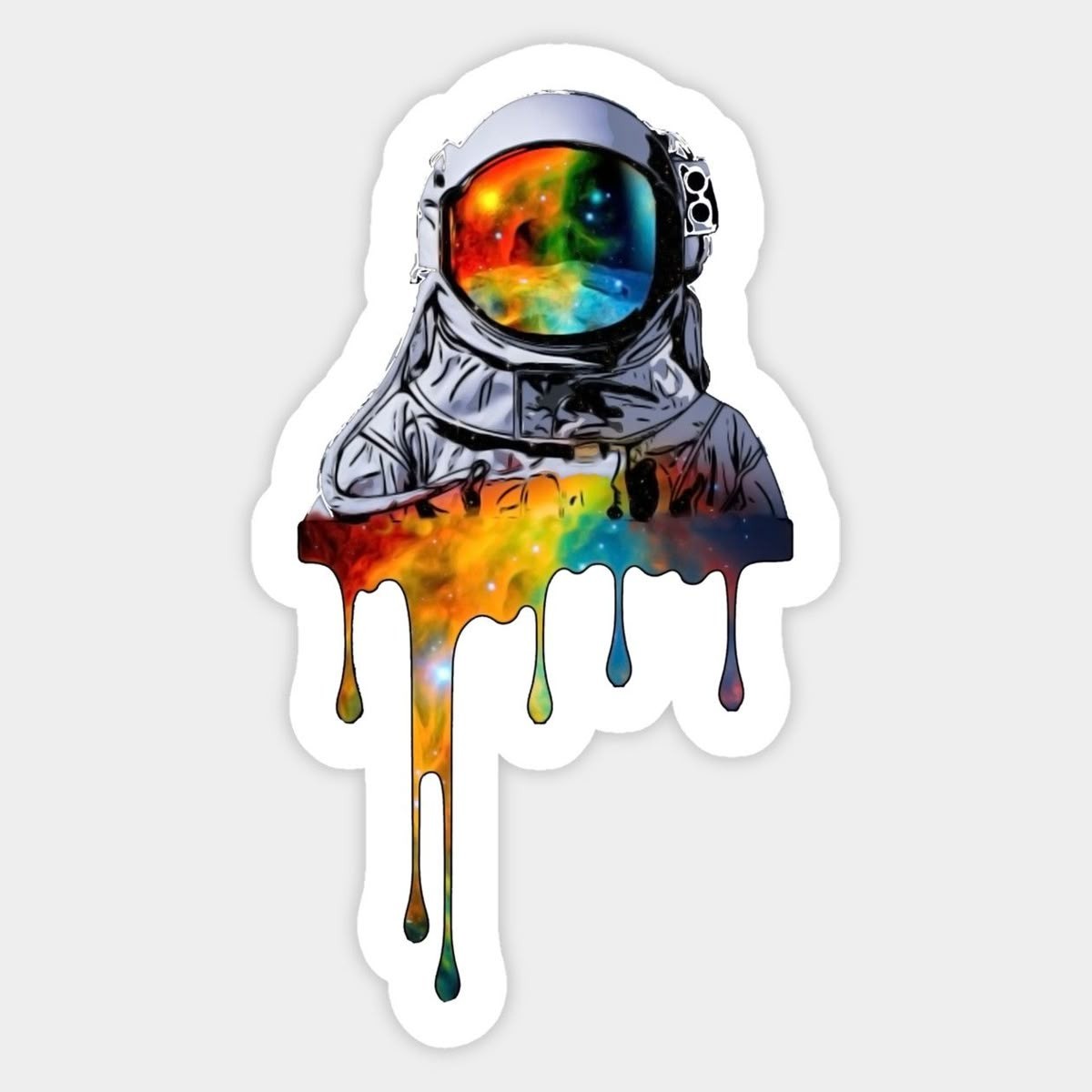 Galaxy Astronaut Sticker | Planet Rocket Space Decal Waterproof Vinyl
