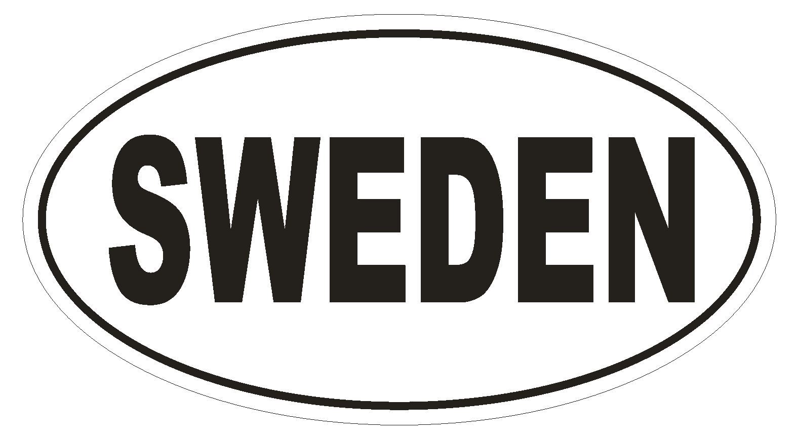 SWEDEN Oval Bumper Sticker or Helmet Sticker D2152 Country Euro Oval