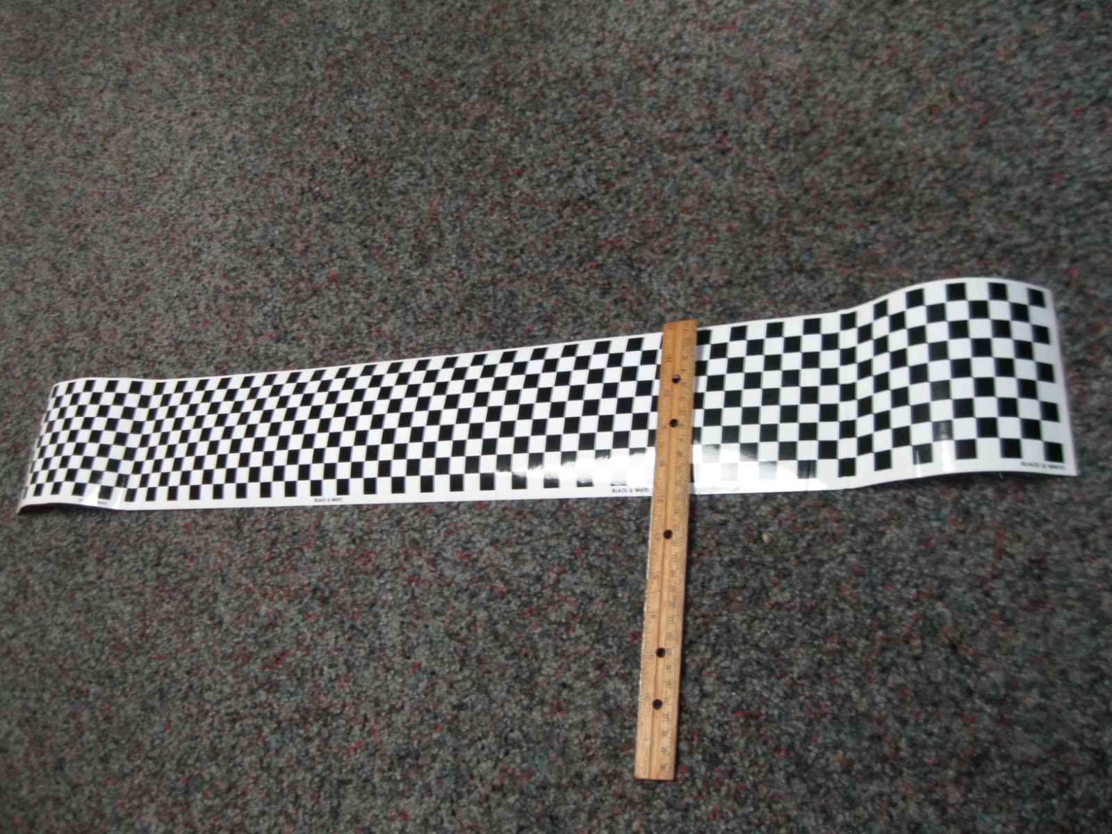 Checker Checkerboard Stripe Decal Vinyl Sticker 4 15/16" x 35 15/16"
