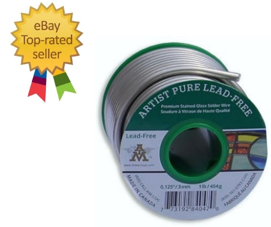Artist Pure Lead-Free Stained Glass Solder, 0.125inch, 1lb (3mm / 454g)
