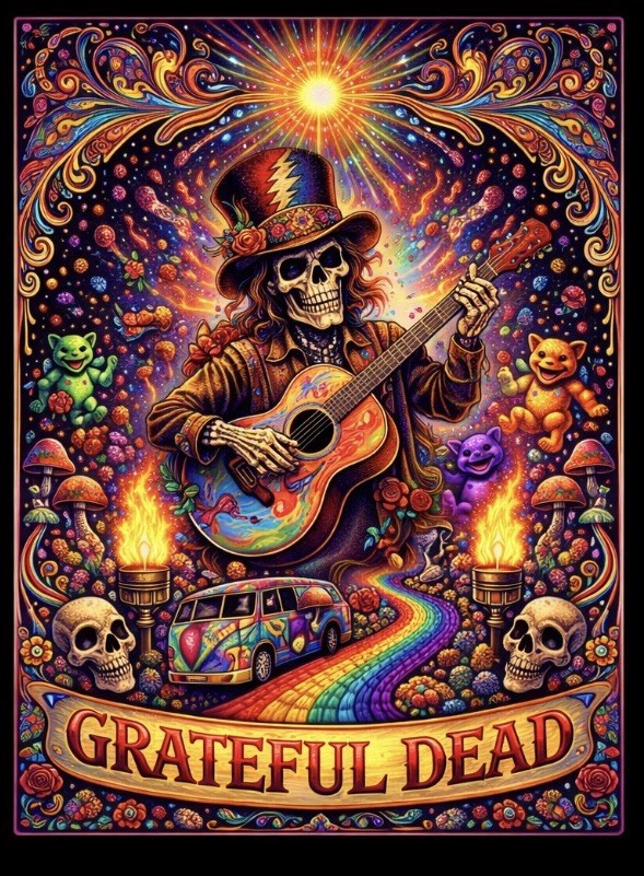 3" Sticker – Hippy Dead Head Grateful Dead Jerry Vintage Tour Dancing Bears Vibe