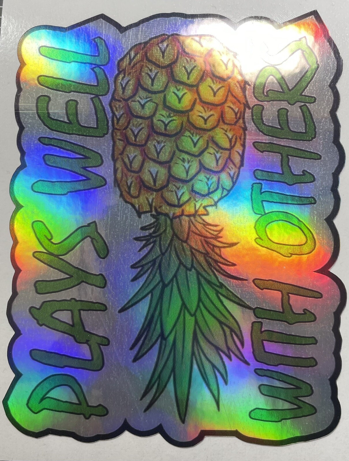 Pineapple Vinyl Sticker Decal Plays Well With Others Lifestyle Fun Swinger