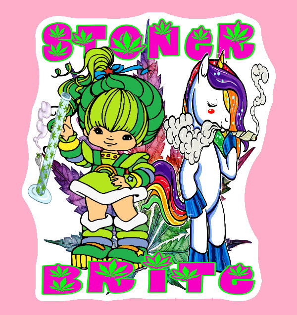 Stoner Brite Weed Cartoon Vinyl Sticker Stoner Weatherproof Marijuana Laptop 420