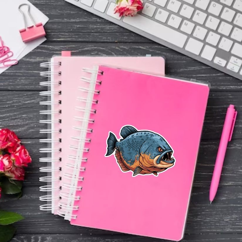Piranha, Sticker, Peel N' Stick, Different Sizes