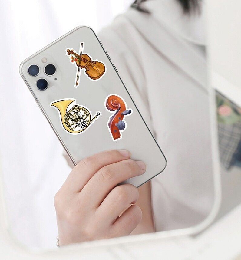 MUSICAL INSTRUMENTS Vinyl Stickers~Violin GUITAR ORCHESTRA Teacher MUSIC~Decals