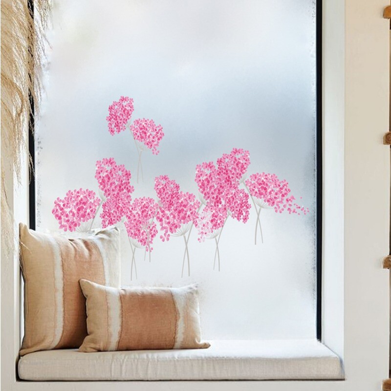 Bedroom Decoration Self Adhesive Flower Wall Stickers Window Cabinet Door Decals