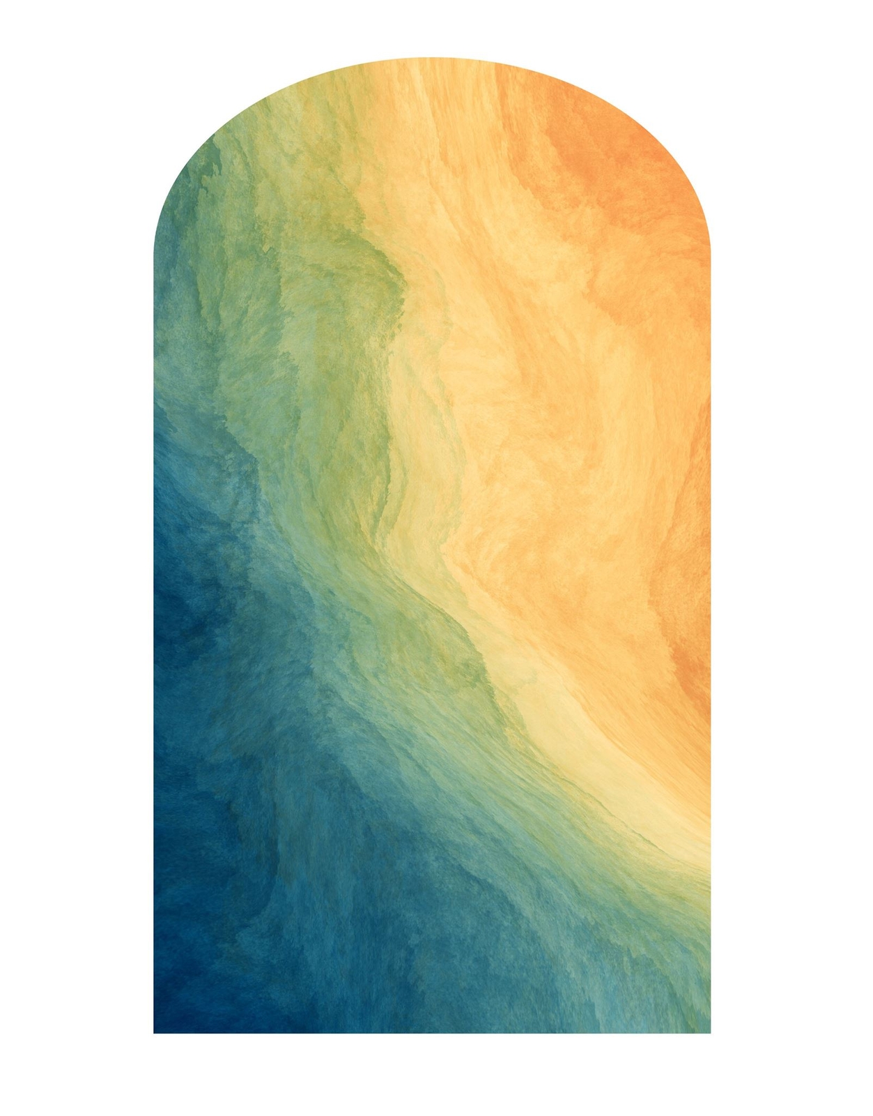 Arch Wall Decal. Colorful Liquid Fluid Watercolor Arch Peel and Stick Wall Decal