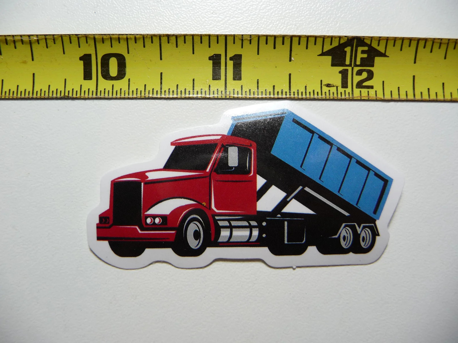 UNLOADING DUMP TRUCK SMALL STICKER DECAL CONSTRUCTION MACHINERY FUNNY
