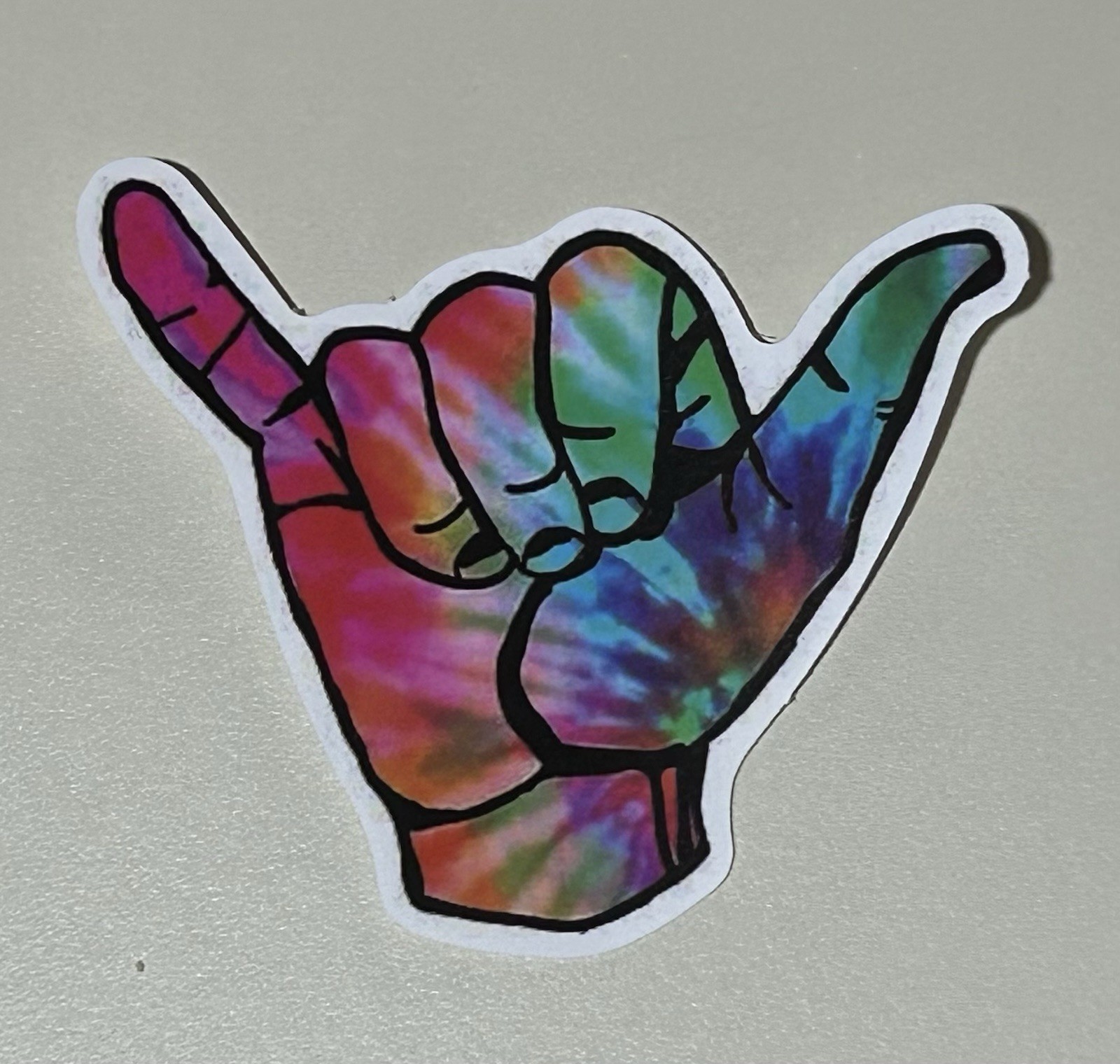 Sticker Decal Hang Loose Tye Dye Color Surf Skateboard 3”x2.75”in