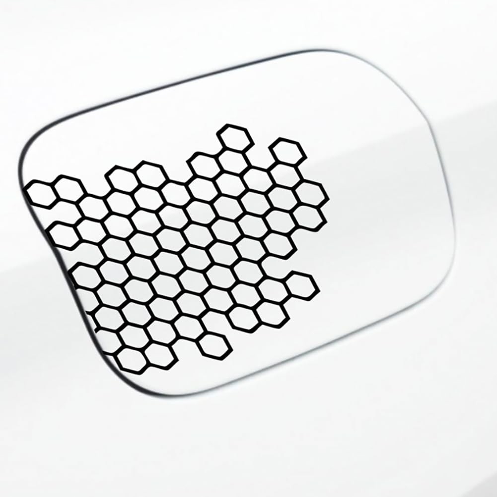 Honeycomb Hexagon Car Vinyl Decal Sticker for Door, 6.06" x 4.80", Black