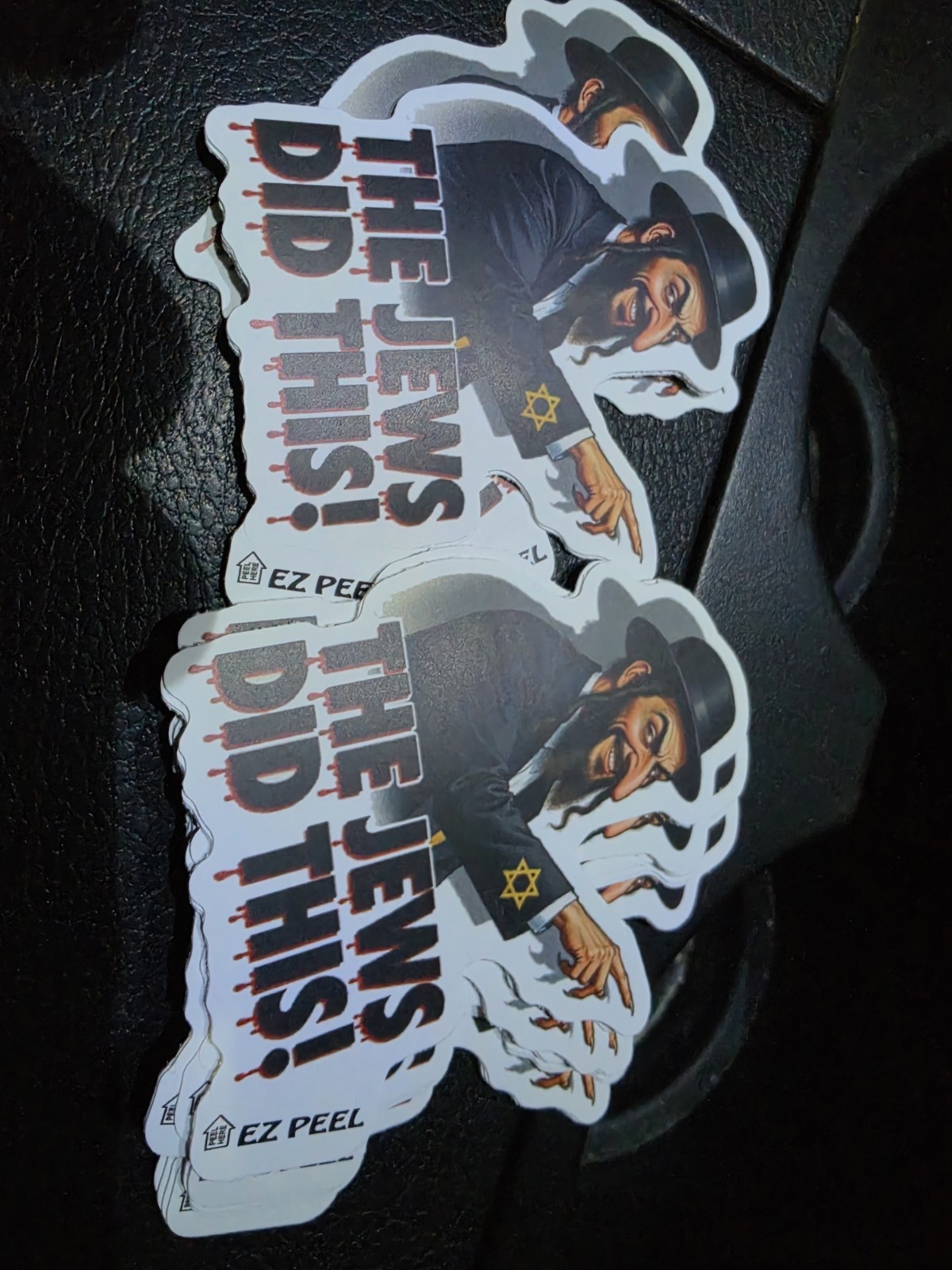 "The Jews Did This!" Gas Pump Stickers