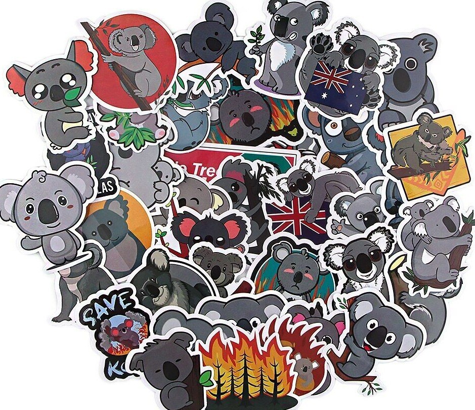 KOALA Vinyl Stickers [A] AUSTRALIA Animals BEAR ~Waterproof WATER BOTTLE Decals