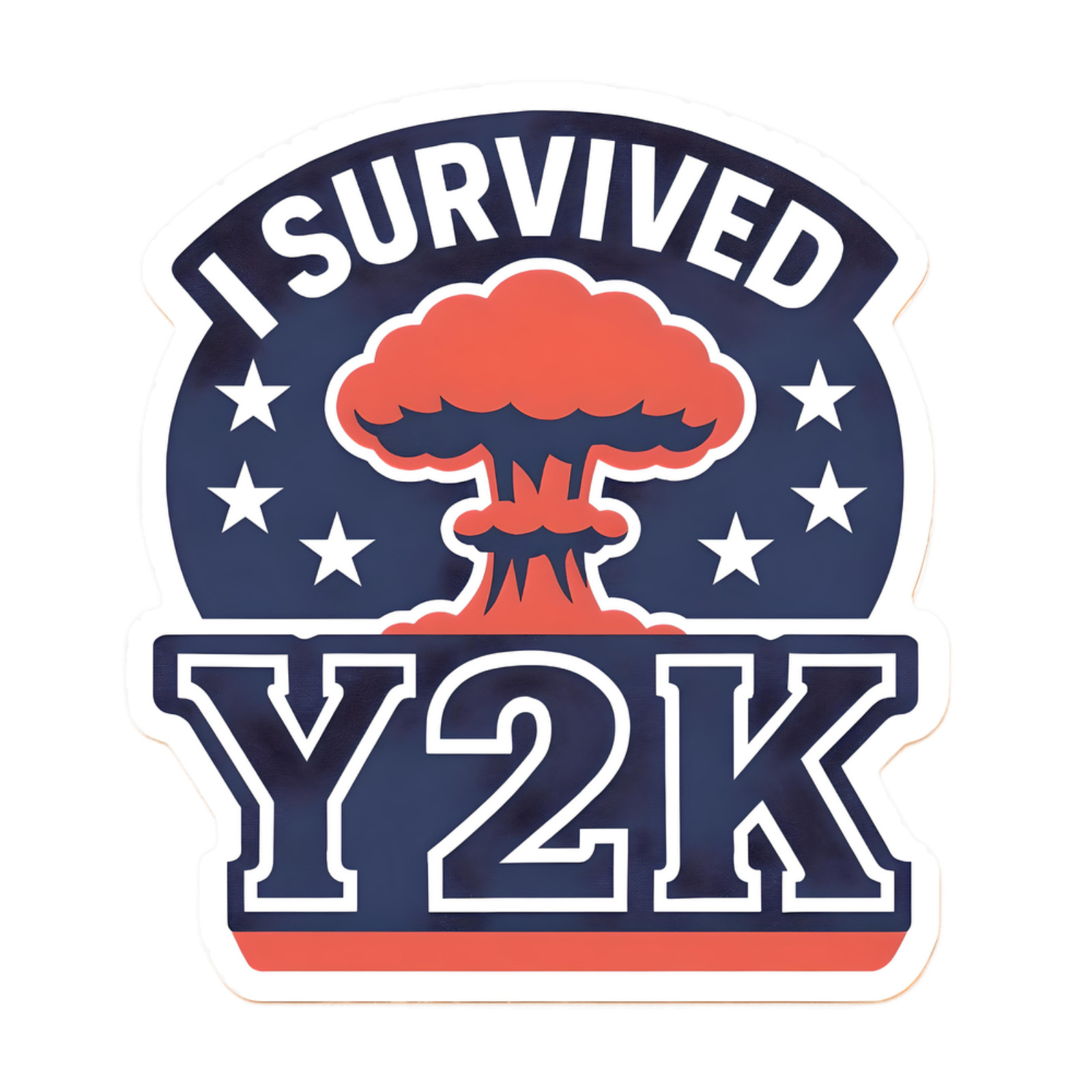 Survived Y2K genX sticker ironic funny humor 80s saying retro laptop USA