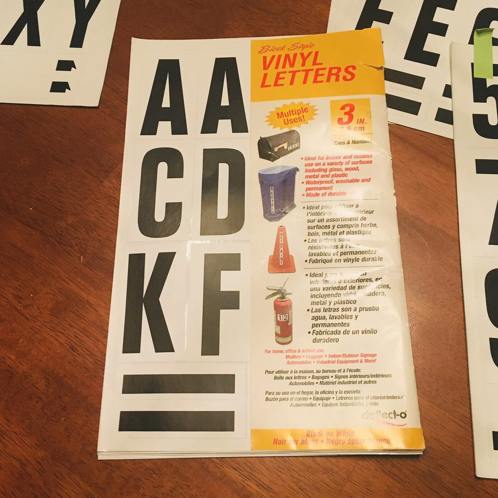 219 Of The 3” Vinyl LETTERS & SYMBOLS A-Z Black on White Self Adhesive Stickers