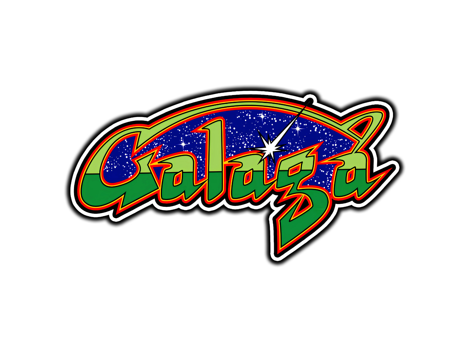 Galaga Arcade Logo Waterproof Vinyl Sticker Decal Die-Cut