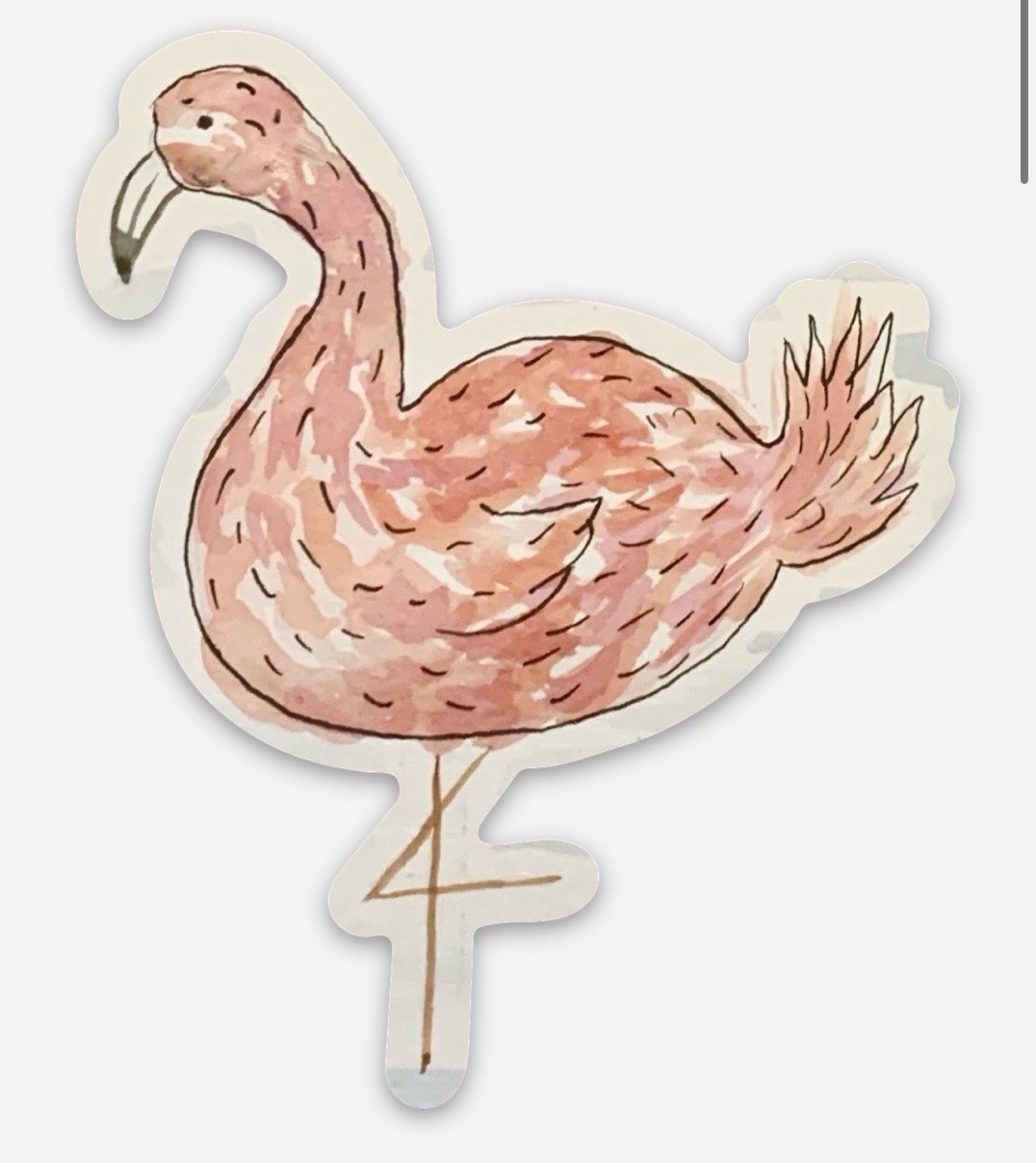 Flamingo Pink Vinyl Sticker Decorative Novelty Bird by WarPaint.jj