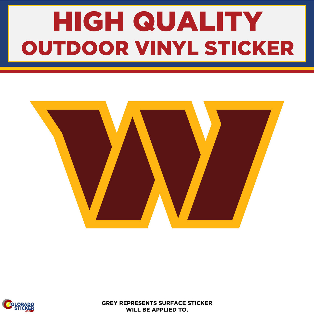 Washington Commanders W, High Quality Vinyl Stickers