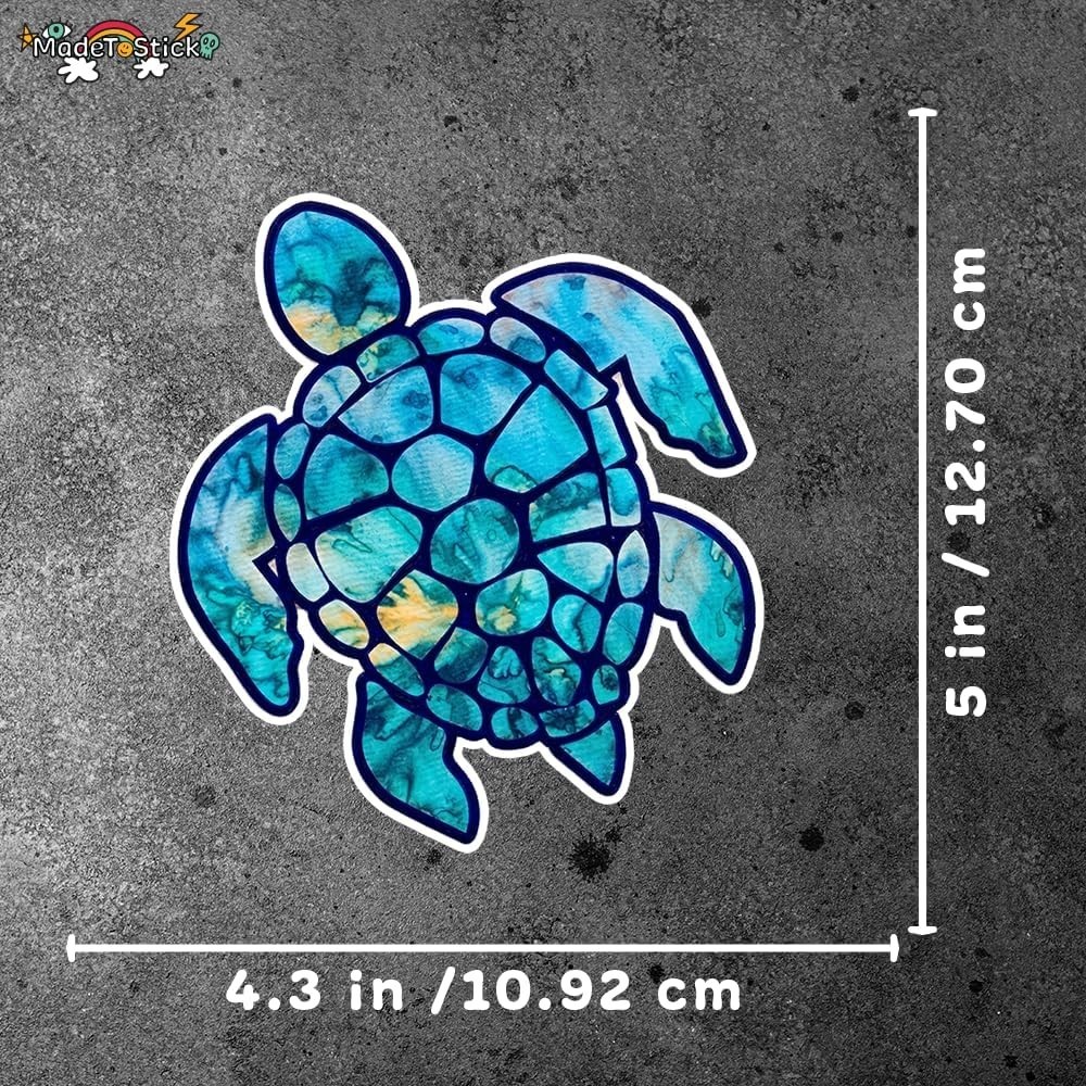 Ocean Sea Turtle Decal Waterproof Vinyl Sticker for Car Window Tumbler 5 H"