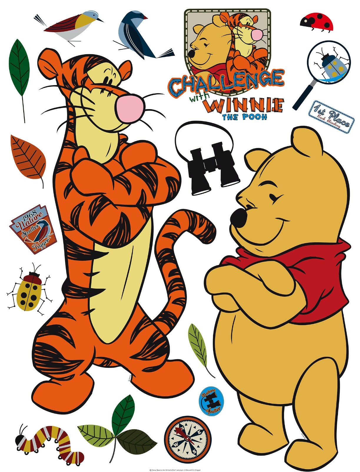 Disney Winnie the Pooh Wall Stickers 65x85cm Kids Bedroom Unisex XL Decals Set