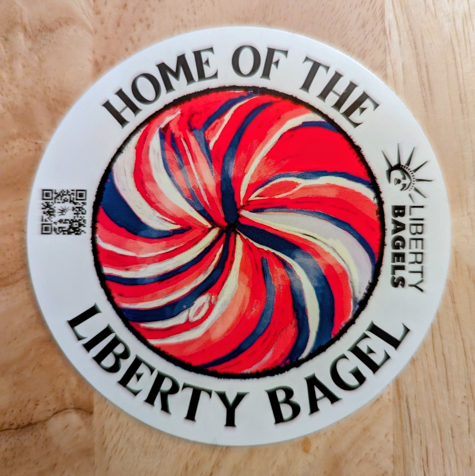Set of 2 – Liberty Bagels Stickers "Home Of The Rainbow / Liberty Bagel" – New