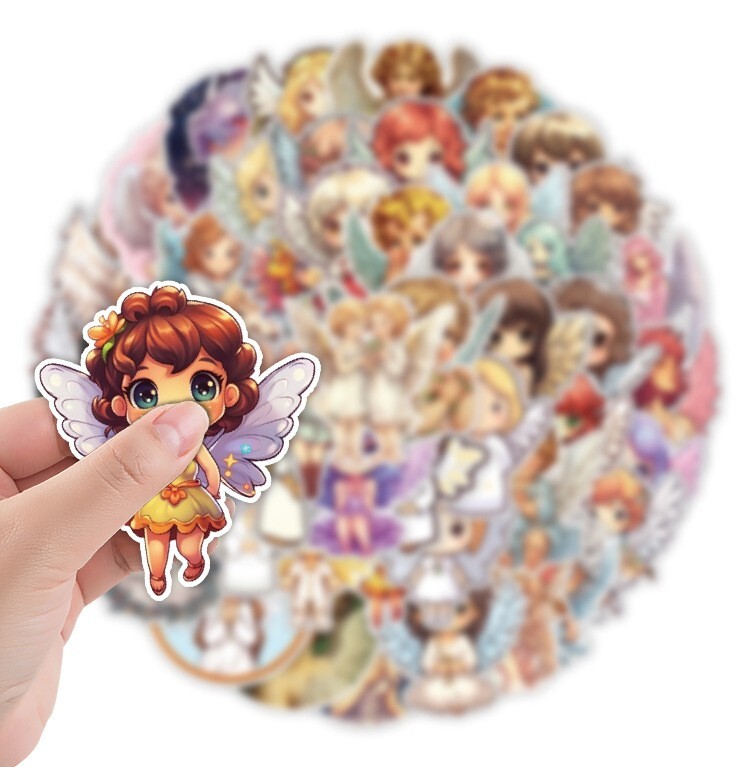 50 Pcs Stickers Cute Angels Laptop Luggage Graffiti Fridge Phone Car Vinyl