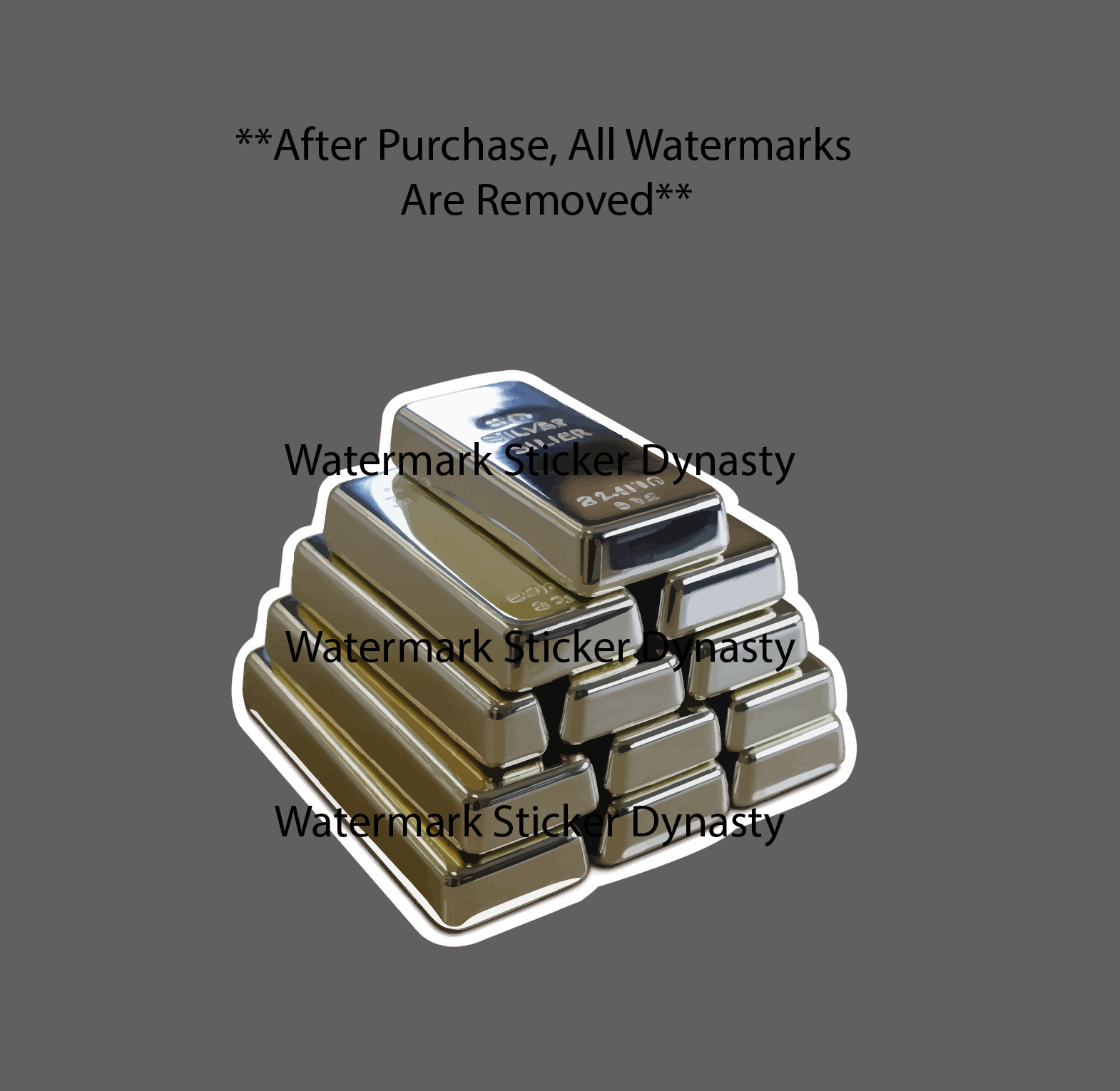 Silver Bars Sticker Waterproof Decal Precious Metal Investment Stacking Gift NEW
