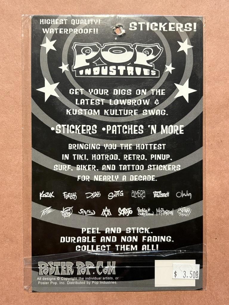 Pop Industries Sticker-VON FRANCO HotRod Monster-new 2007 retro edroth tiki