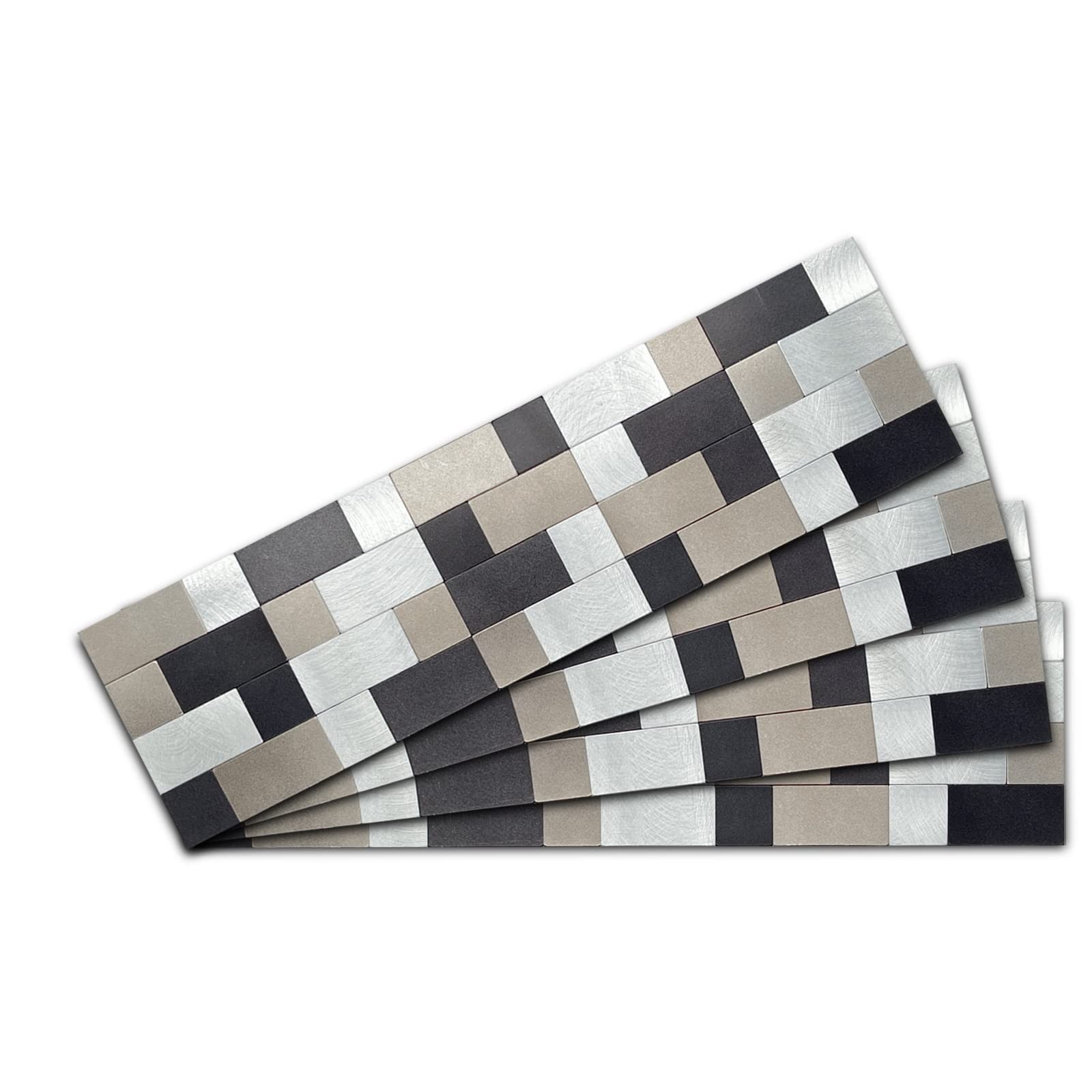 Kitchen Countertop Peel and Stick Brushed Metal Tile, 15" X 4" Aluminum Wall …