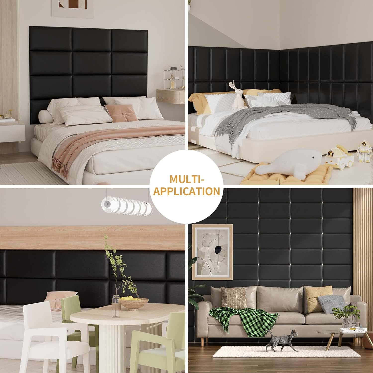 Stylish 3D Self-Adhesive Upholstered Headboards Wall Panels for Twin Beds