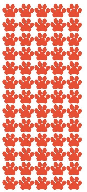 Paw Stickers Sticker Orange 3/4" DC15-035