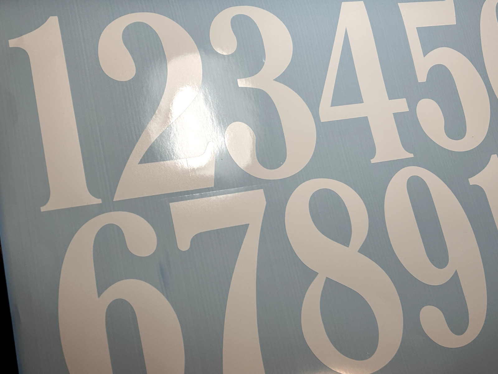 0-9 7-32" Test Book Font Vinyl Die Cut Decal Numbers (White), 6Yrs Outdoor Film